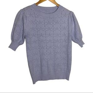 Vintage purple Knit Short Sleeve Sweater women's size small S Soft